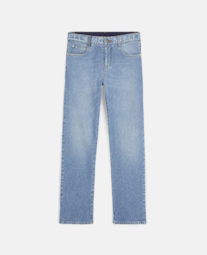 Stella McCartney Logo Slim Denim Jeans Medium Blue Women Denim