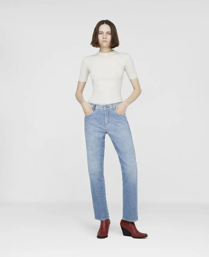 Stella McCartney Logo Slim Denim Jeans Medium Blue Women Denim