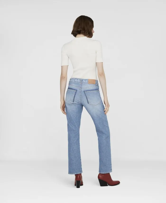 Stella McCartney Logo Slim Denim Jeans Medium Blue Women Denim