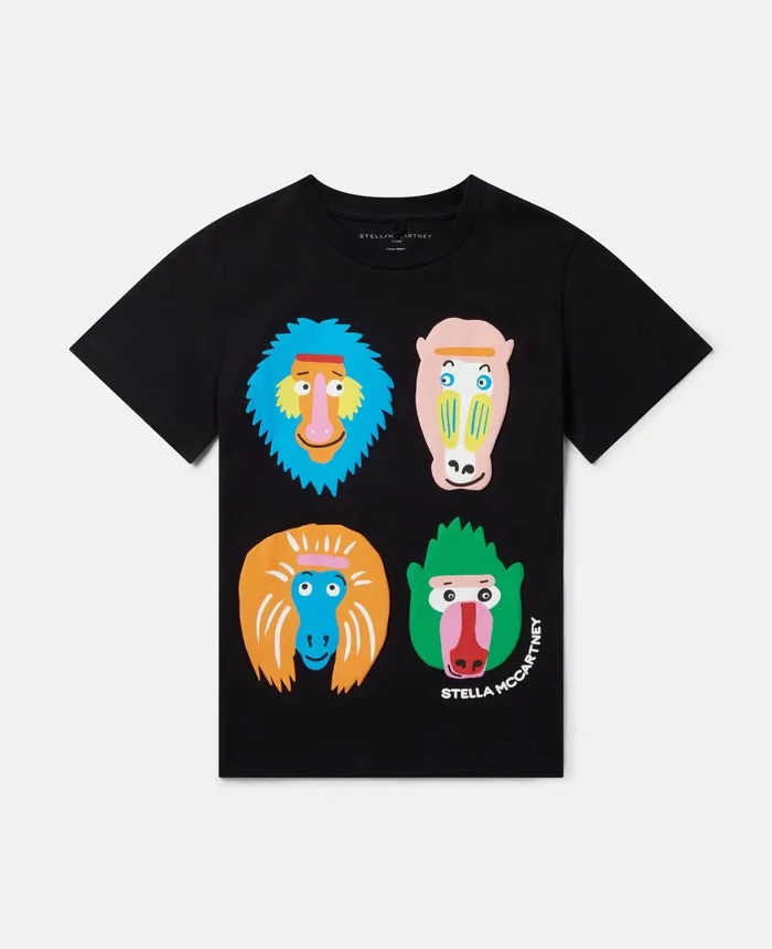 Stella McCartney Monkey Family Print TShirt White Multicolour Kids TShirts And Sweatshirt Stella McCartney Monkey Family Print TShirt White Multicolour Kids TShirts And Sweatshirt