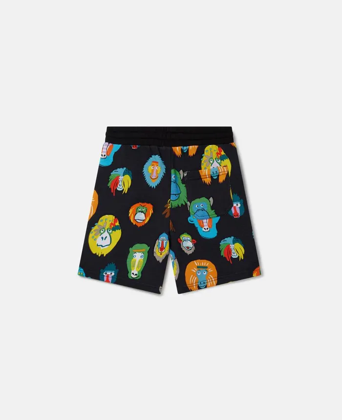 Stella McCartney Monkey Print Sweat Shorts Black Multicolour Kids Pants and Shorts Stella McCartney Monkey Print Sweat Shorts Black Multicolour Kids Pants and Shorts