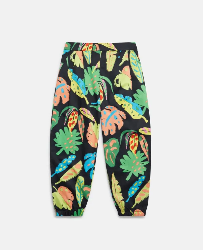 Stella McCartney Palm Leaf Print Harem Trousers Black Multicolour Kids Pants and Shorts Stella McCartney Palm Leaf Print Harem Trousers Black Multicolour Kids Pants and Shorts