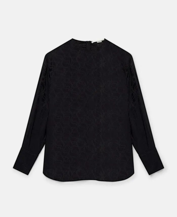 Stella McCartney SWave Jacquard Top Black Women Shirts And Tops