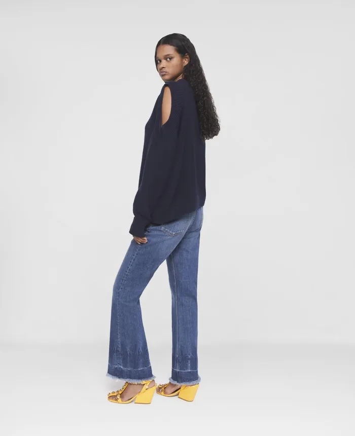 Stella McCartney SWave Regenerated Cashmere CutOut Jumper Navy Women Knitwear Stella McCartney SWave Regenerated Cashmere CutOut Jumper Navy Women Knitwear