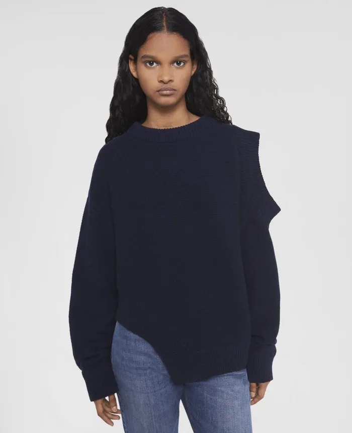 Stella McCartney SWave Regenerated Cashmere CutOut Jumper Navy Women Knitwear Stella McCartney SWave Regenerated Cashmere CutOut Jumper Navy Women Knitwear