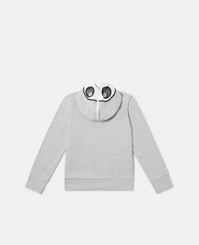 Stella McCartney Skull Bandit Zip Hoodie Grey Kids Sweaters and Cardigans