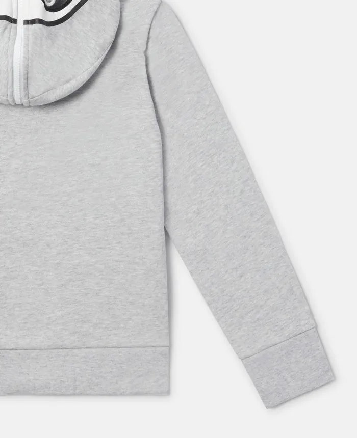 Stella McCartney Skull Bandit Zip Hoodie Grey Kids Sweaters and Cardigans