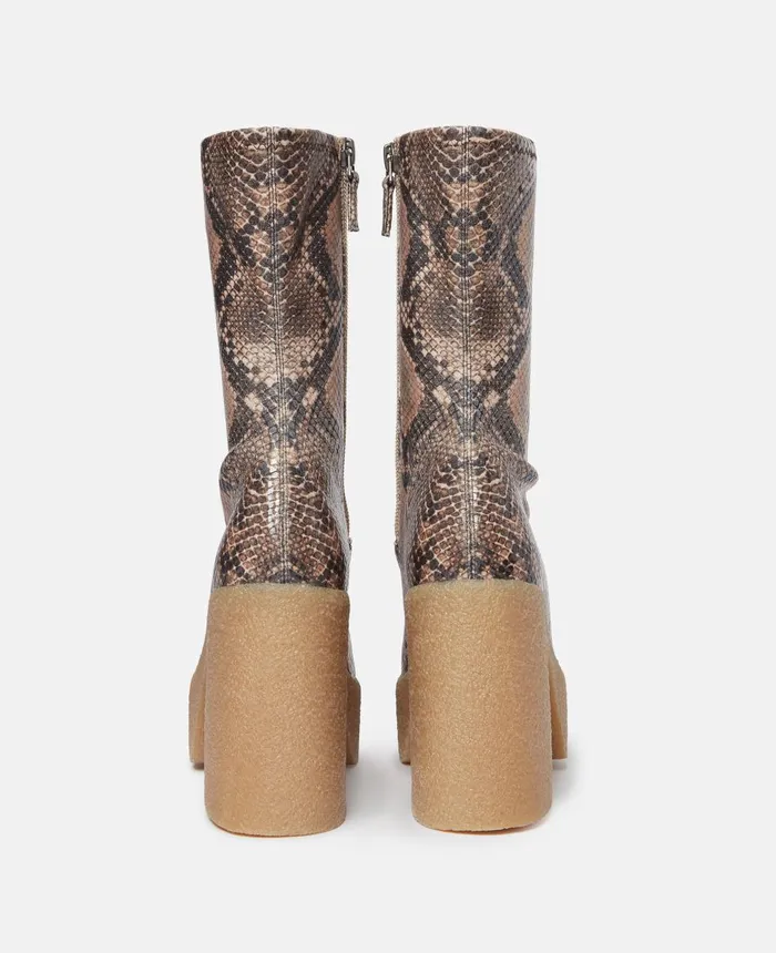Stella McCartney Skyla Alter Python Chunky Platform Ankle Boots Coffee Women Boots Stella McCartney Skyla Alter Python Chunky Platform Ankle Boots Coffee Women Boots