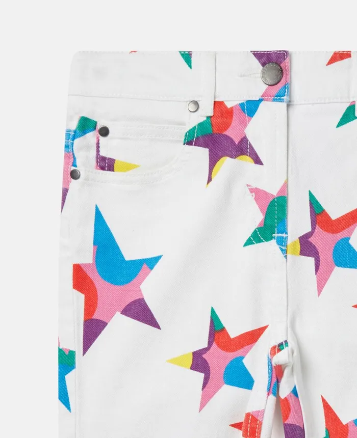 Stella McCartney Star Print Skinny Jeans White Multicolour Kids Pants and Shorts Stella McCartney Star Print Skinny Jeans White Multicolour Kids Pants and Shorts