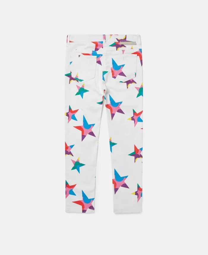 Stella McCartney Star Print Skinny Jeans White Multicolour Kids Pants and Shorts Stella McCartney Star Print Skinny Jeans White Multicolour Kids Pants and Shorts
