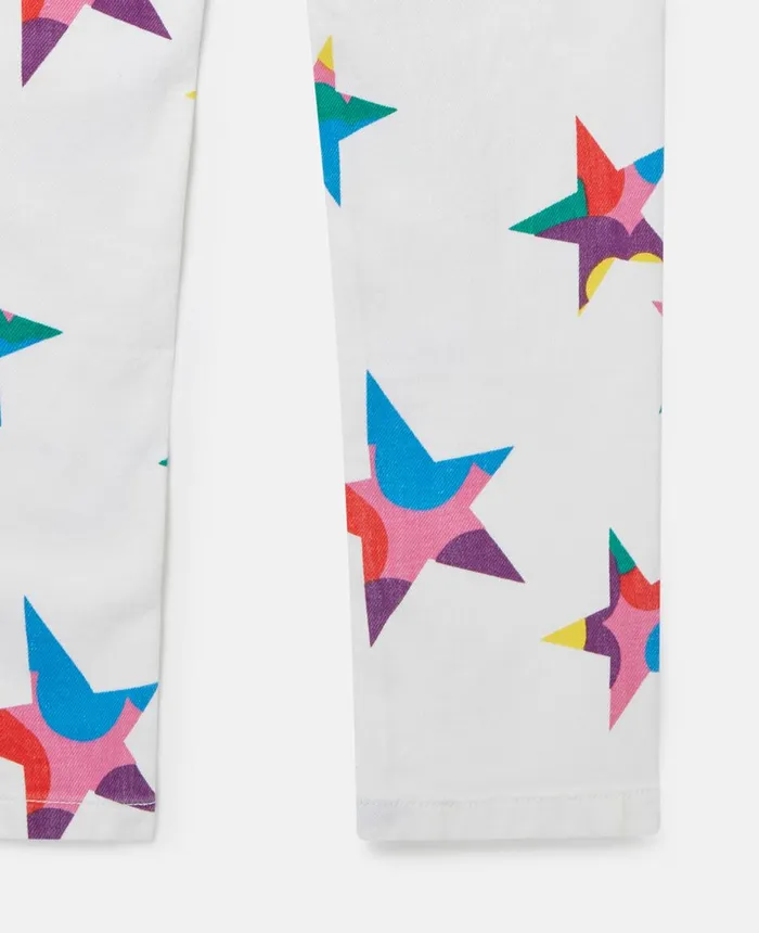 Stella McCartney Star Print Skinny Jeans White Multicolour Kids Pants and Shorts Stella McCartney Star Print Skinny Jeans White Multicolour Kids Pants and Shorts