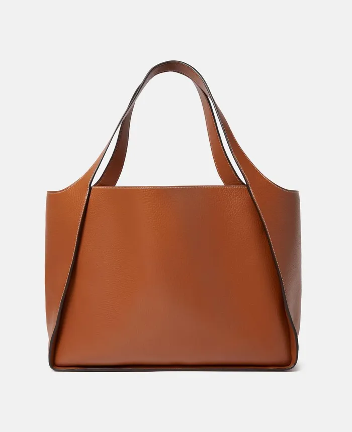 Stella McCartney Stella Logo Grainy Studded Tote Bag Pecan Women Logo Bag