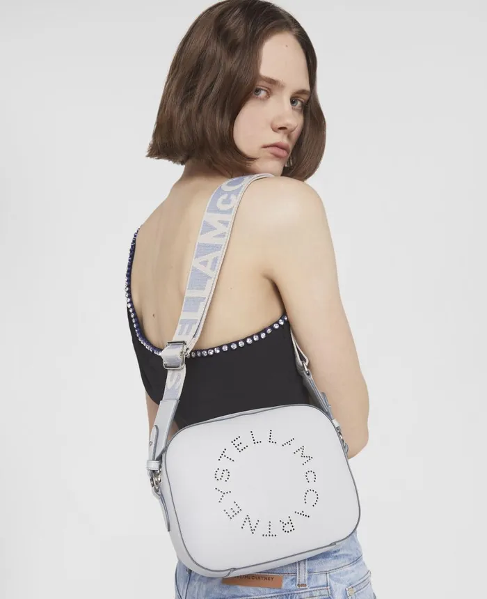 Stella McCartney Stella Logo Mini Bag Cloud Blue Women Mini Bags And Clutches Stella McCartney Stella Logo Mini Bag Cloud Blue Women Mini Bags And Clutches