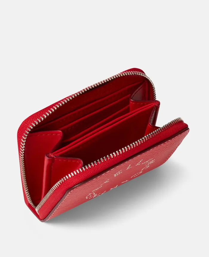 Stella McCartney Stella Logo Zipped Strap Cardholder Bright Red Women Strap Wallets Stella McCartney Stella Logo Zipped Strap Cardholder Bright Red Women Strap Wallets