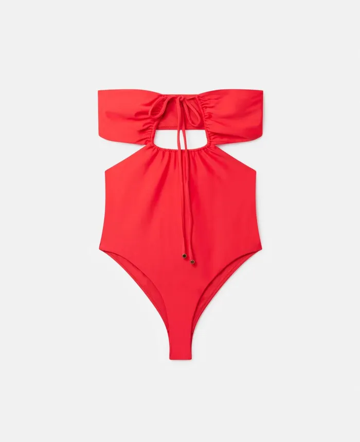 Stella McCartney UGore CutOut Swimsuit Red Women Swimwear