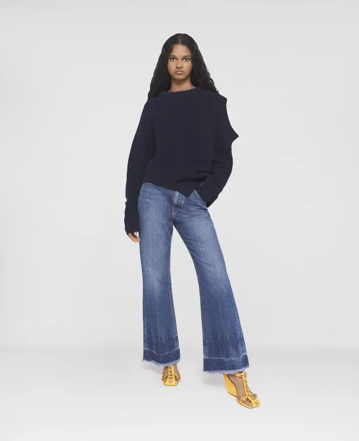 Stella McCartney Vintage Wash Cropped KickFlare Jeans Vintage Dark Women Denim Stella McCartney Vintage Wash Cropped KickFlare Jeans Vintage Dark Women Denim
