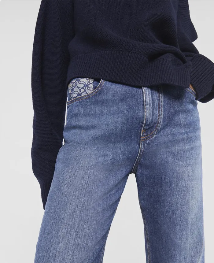 Stella McCartney Vintage Wash Cropped KickFlare Jeans Vintage Dark Women Denim Stella McCartney Vintage Wash Cropped KickFlare Jeans Vintage Dark Women Denim
