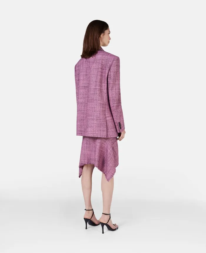Stella McCartney Wool Mouline Oversized DoubleBreasted Blazer Pink Women Tailoring Stella McCartney Wool Mouline Oversized DoubleBreasted Blazer Pink Women Tailoring