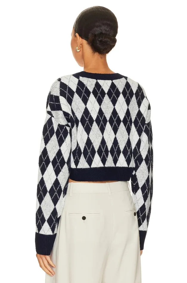 Steph Argyle Sweater Navy and Grey Women Lovers and Friends Sweaters and Knits