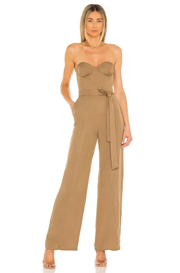 Steph Jumpsuit Tan Women Lovers and Friends Jumpsuits