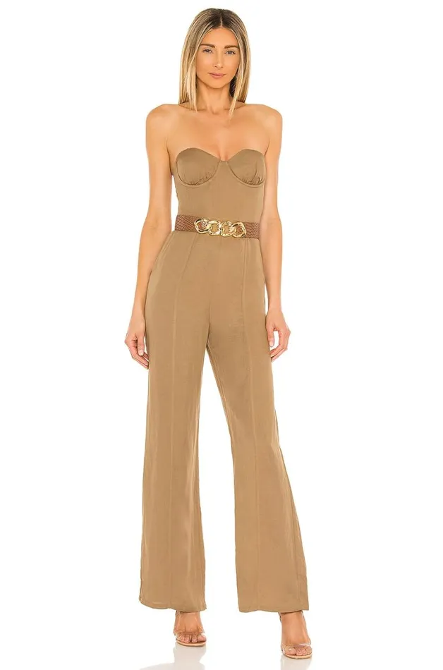 Steph Jumpsuit Tan Women Lovers and Friends Jumpsuits