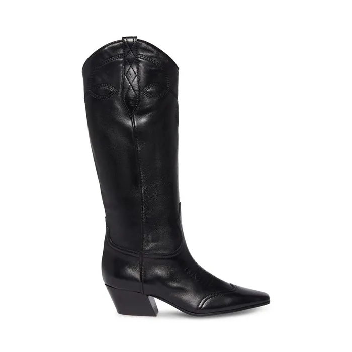 Steve Madden Abilene Black Leather Womens Boots and Booties