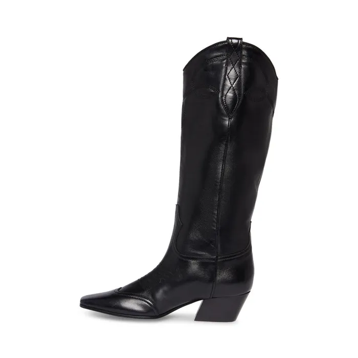 Steve Madden Abilene Black Leather Womens Boots and Booties
