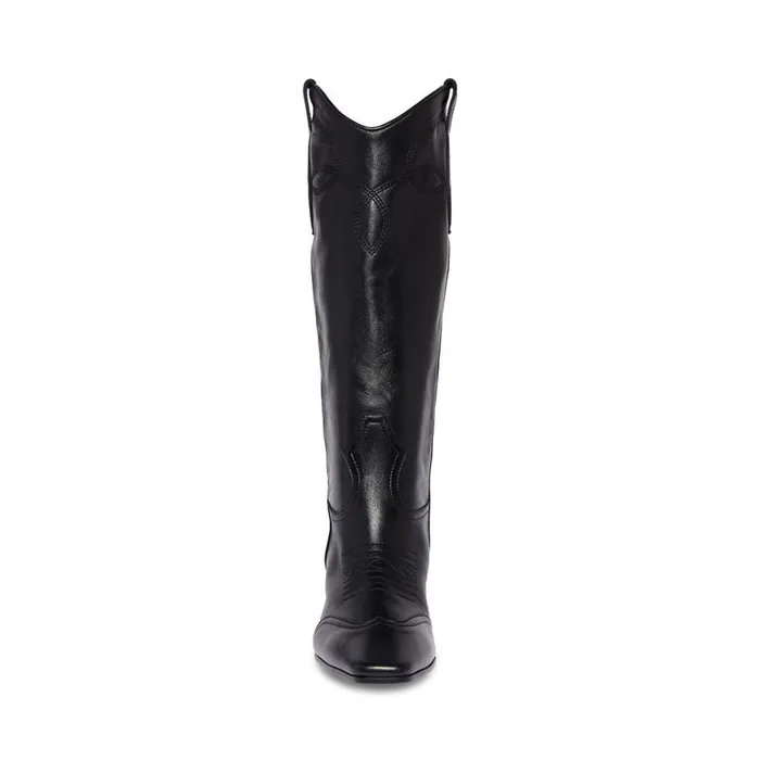 Steve Madden Abilene Black Leather Womens Boots and Booties