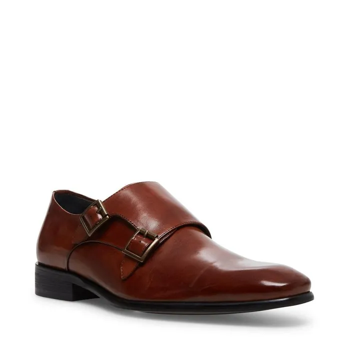 Steve Madden Beaumont Cognac Leather Mens Dress
