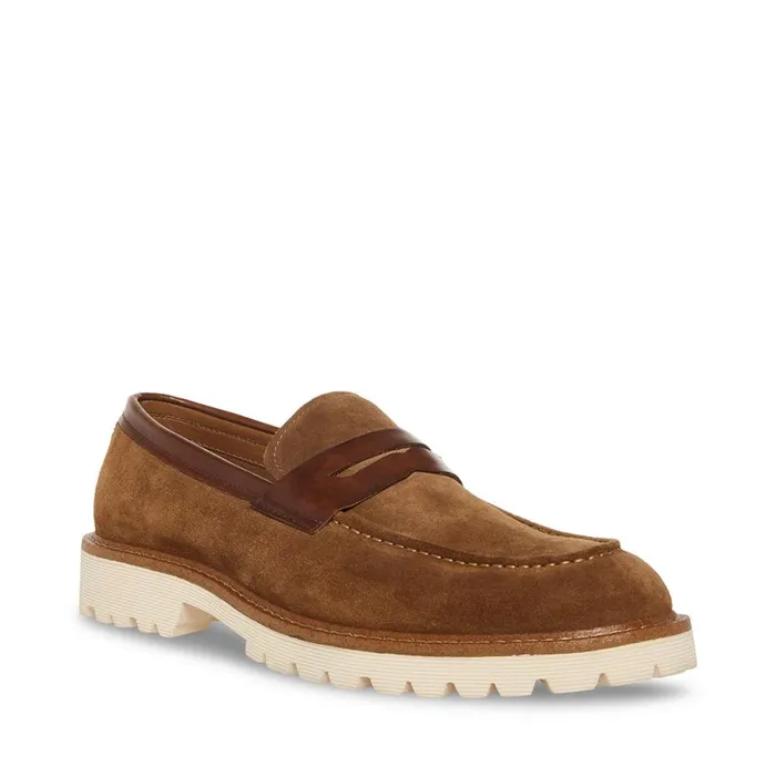 Steve Madden Bentin Tobacco Suede Mens Loafers