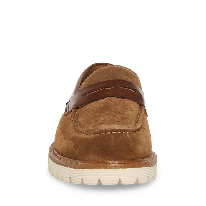 Steve Madden Bentin Tobacco Suede Mens Loafers