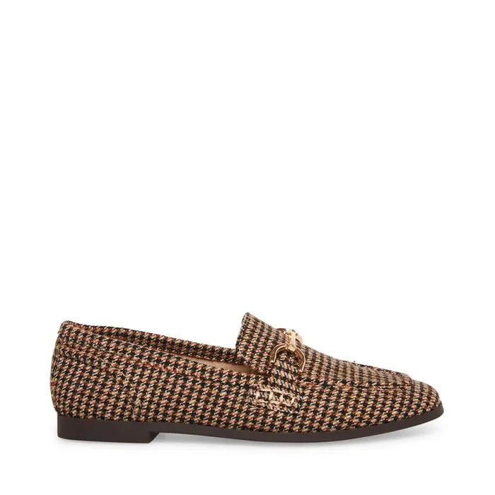 Steve Madden Carrine Brown Plaid Womens Loafers and Flats