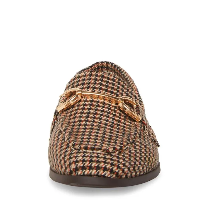 Steve Madden Carrine Brown Plaid Womens Loafers and Flats