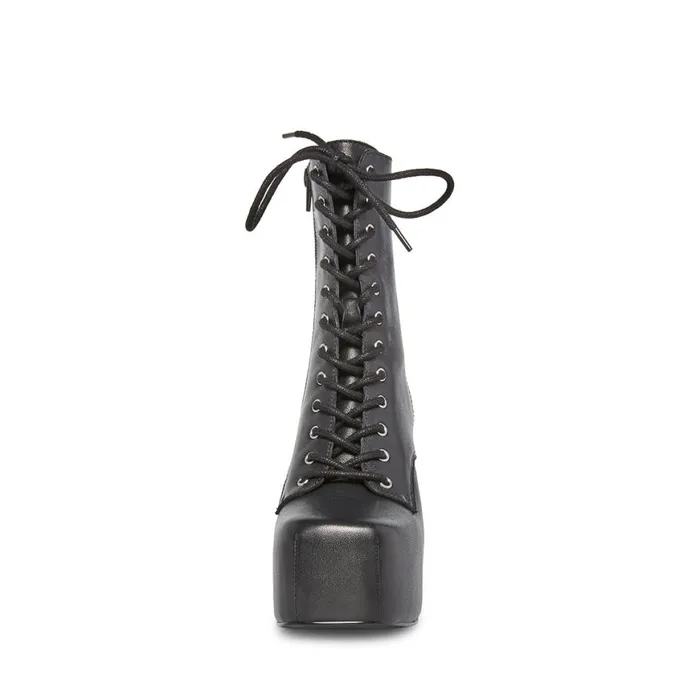 Steve Madden Confident Black Leather Womens Boots and Booties Steve Madden Confident Black Leather Womens Boots and Booties