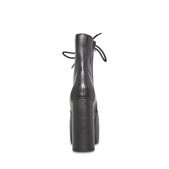 Steve Madden Confident Black Leather Womens Boots and Booties Steve Madden Confident Black Leather Womens Boots and Booties