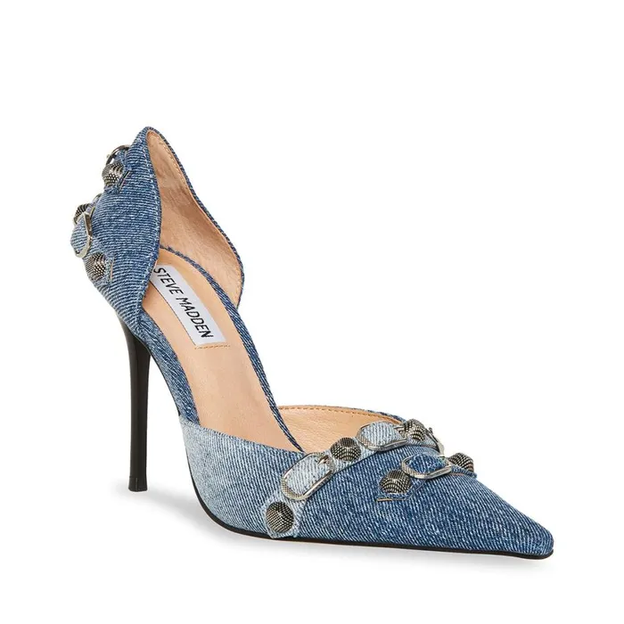 Steve Madden Dali Denim Multi Womens Heels