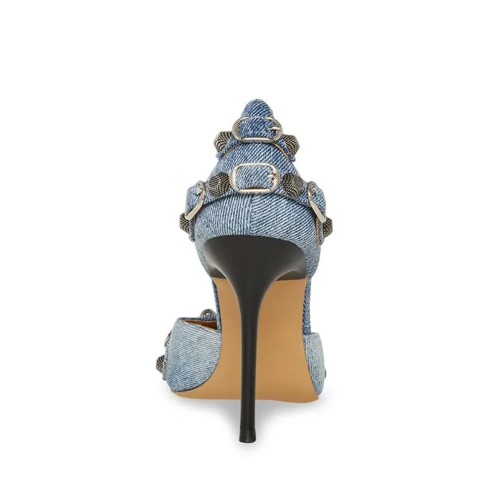 Steve Madden Dali Denim Multi Womens Heels