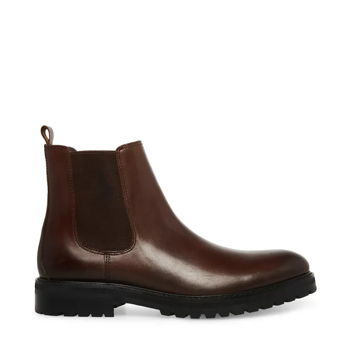 Steve Madden Duren Brown Leather Mens Boots