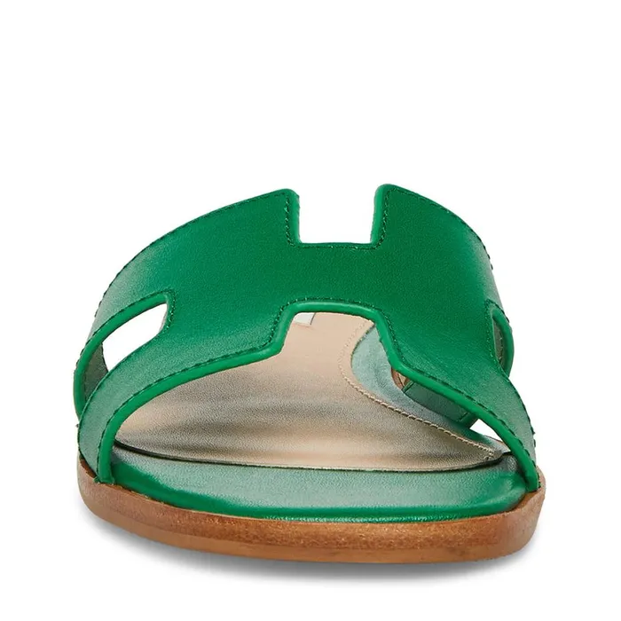 Steve Madden Hadyn Green Leather Womens Sandals