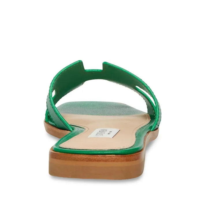 Steve Madden Hadyn Green Leather Womens Sandals