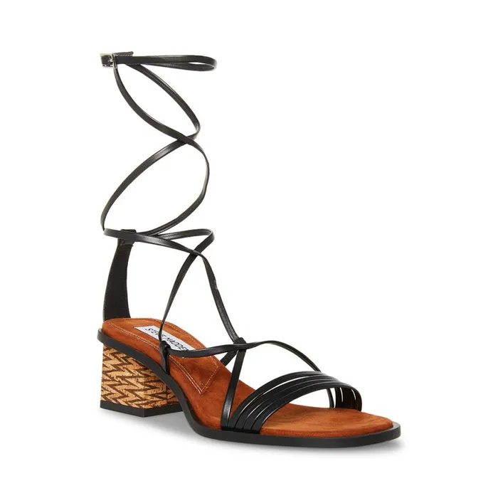 Steve Madden Jasper Black Womens Sandals