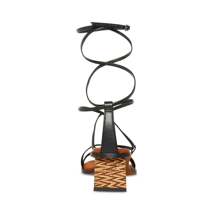 Steve Madden Jasper Black Womens Sandals