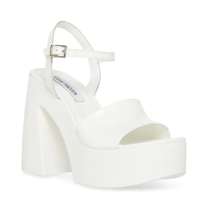 Steve Madden Jordana White Patent Womens Heels