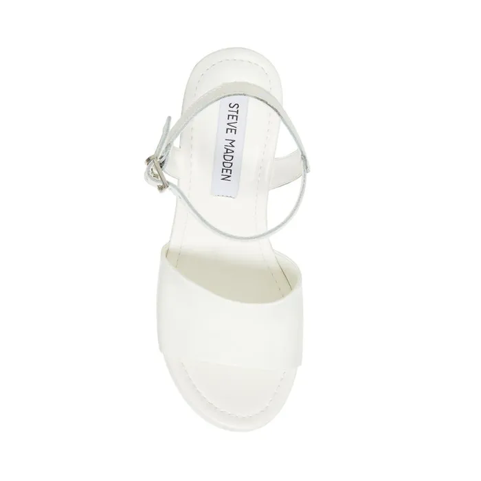 Steve Madden Jordana White Patent Womens Heels
