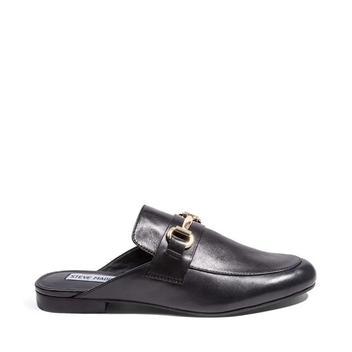 Steve Madden Kandi Black Leather Womens Loafers and Flats