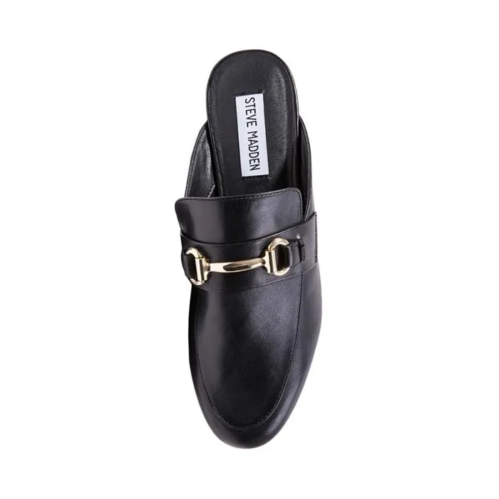Steve Madden Kandi Black Leather Womens Loafers and Flats