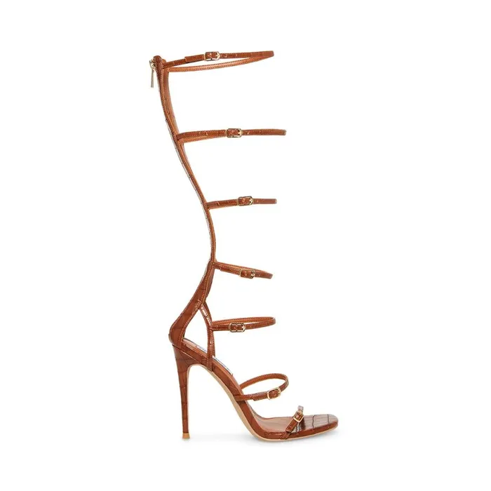 Steve Madden Katrina Brown Crocodile Womens Heels
