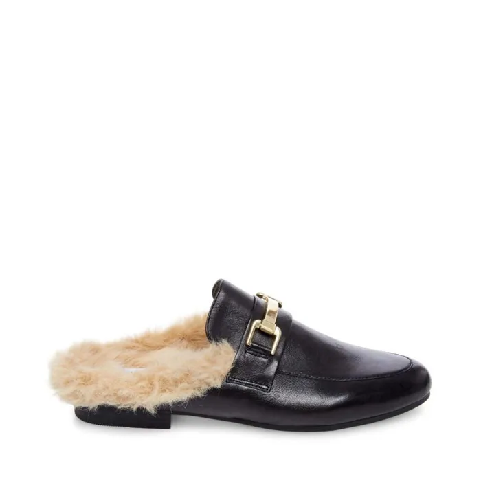 Steve Madden Khloe Black Leather Womens Loafers and Flats