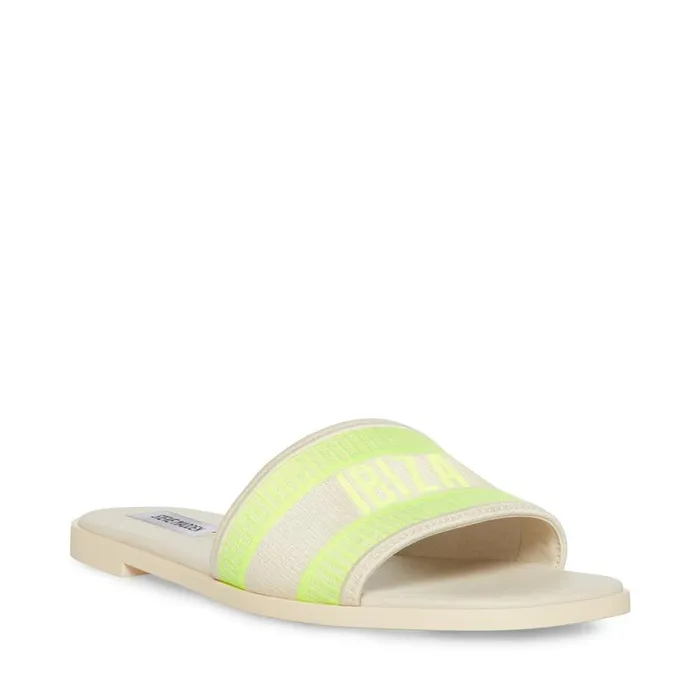 Steve Madden Knox Yellow Neon Womens Sandals