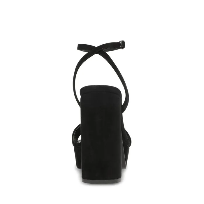 Steve Madden Lessa Black Suede Womens Heels